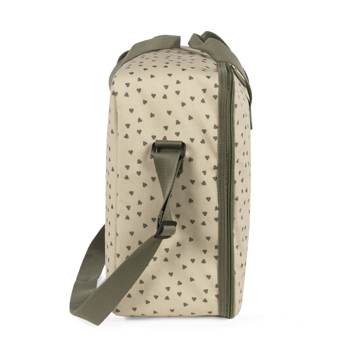 Maleta Corazones Poppy Musgo - Walking Mum