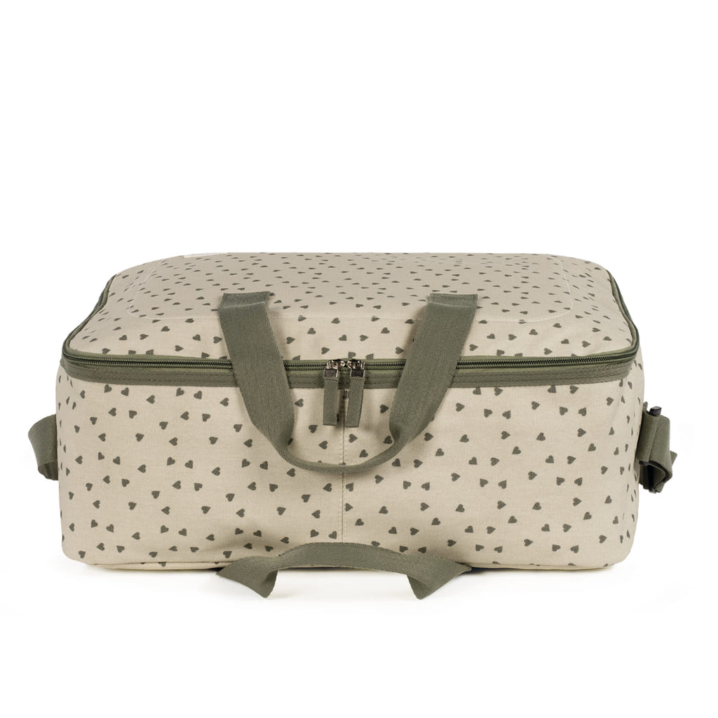 Maleta Corazones Poppy Musgo - Walking Mum