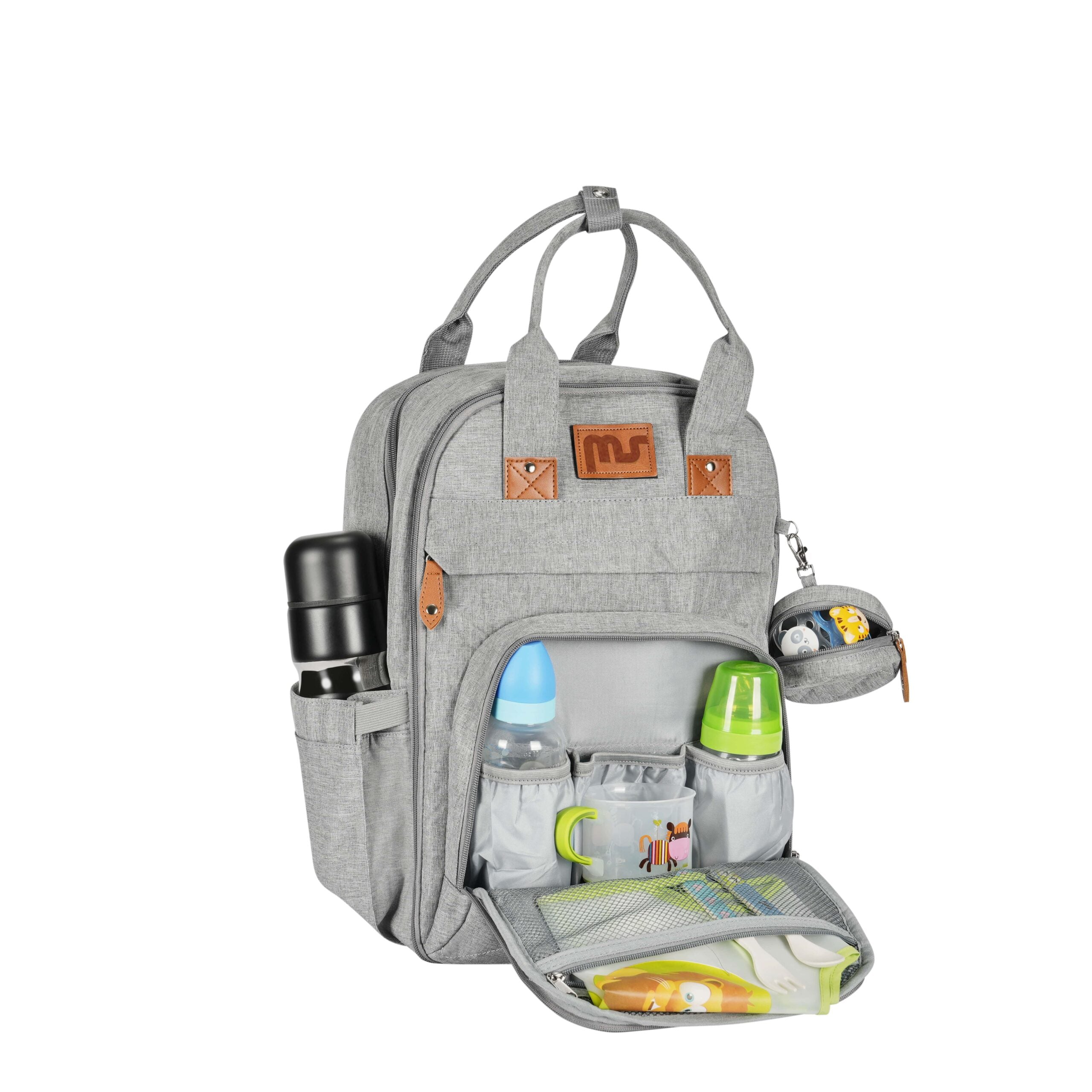 Mochila pañalera Storage gris claro - Innovaciones MS