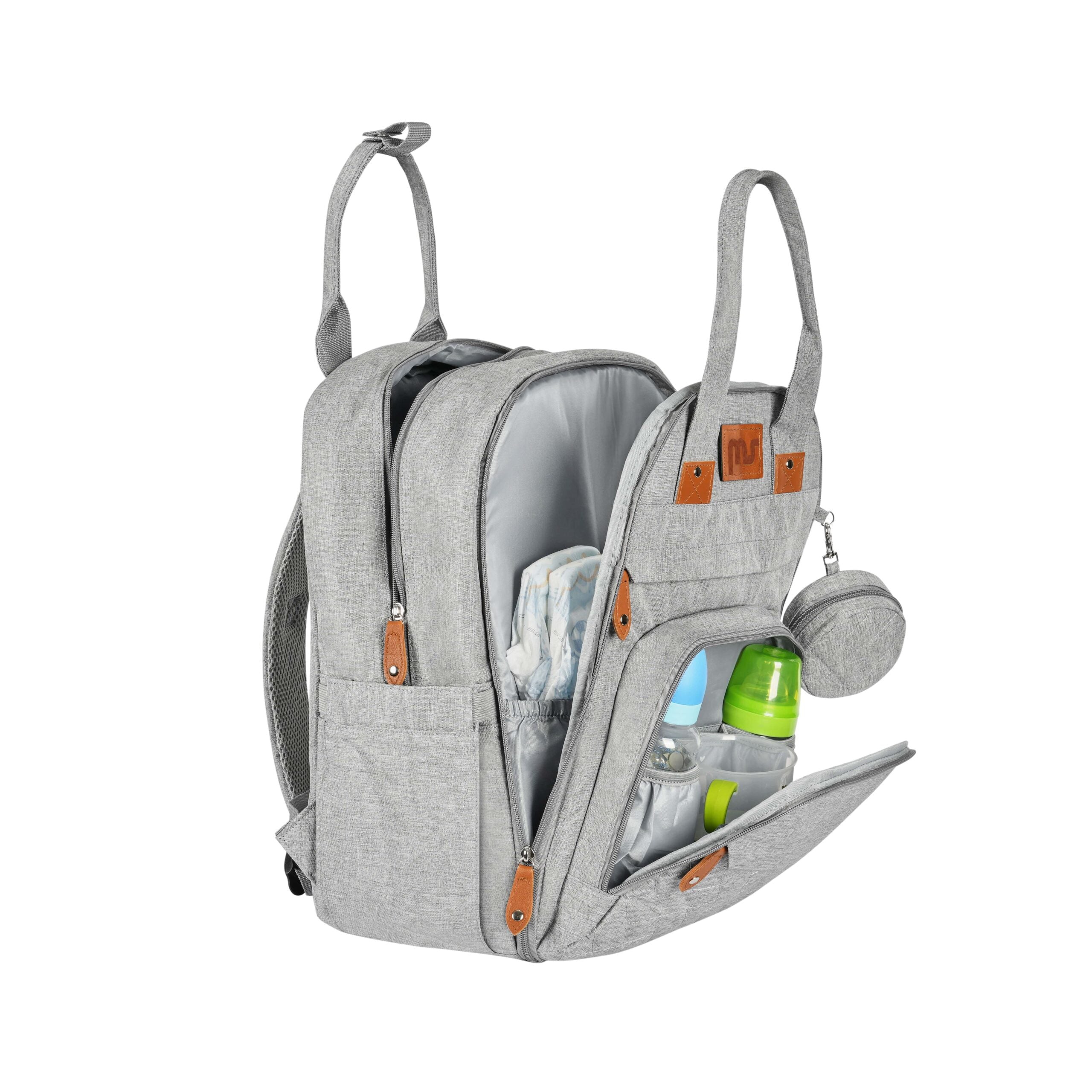 Mochila pañalera Storage gris claro - Innovaciones MS