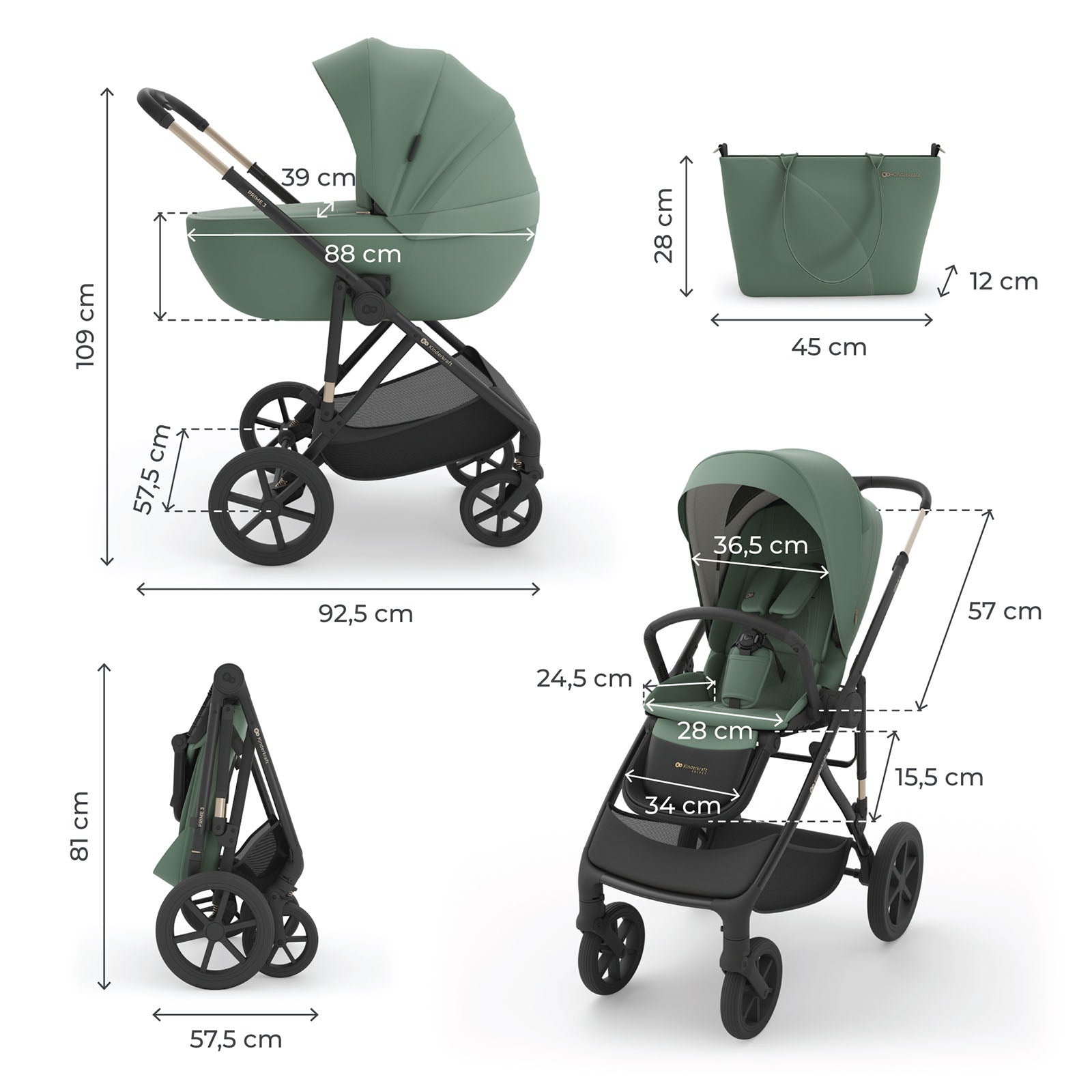 Dúo Prime 3 verde - Kinderkraft