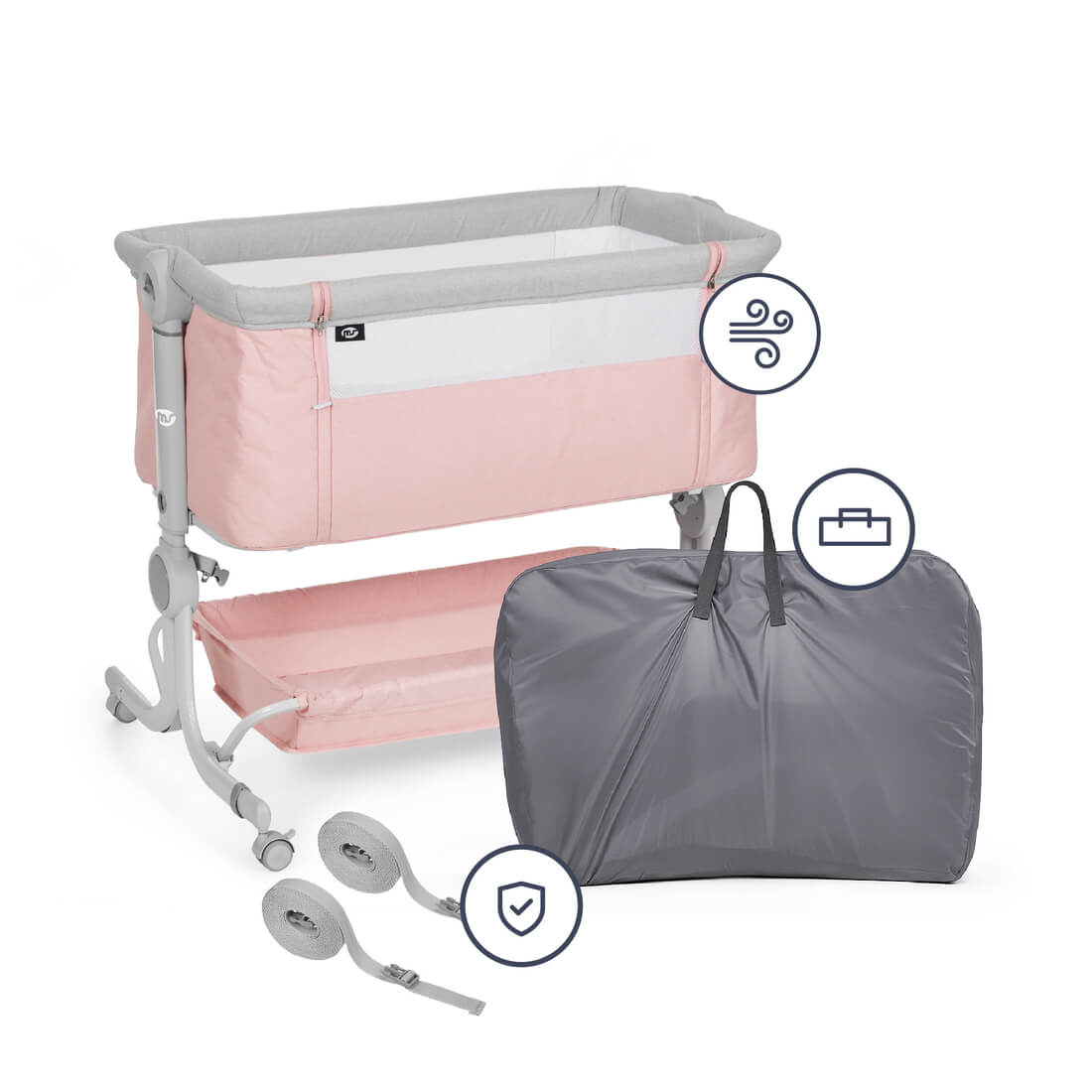 Minicuna colecho Comfy Rosa - Innovaciones MS