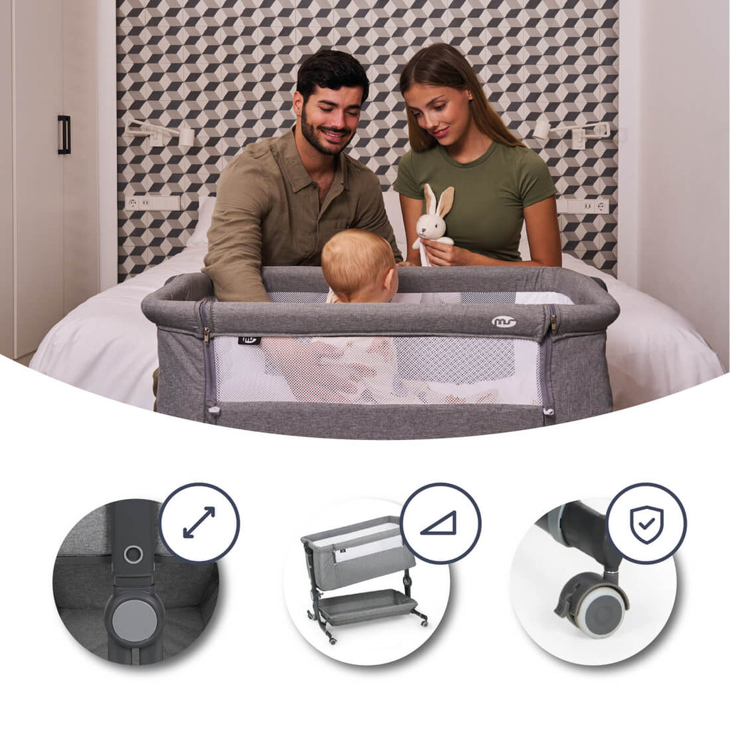 Minicuna colecho Comfy Gris - Innovaciones MS