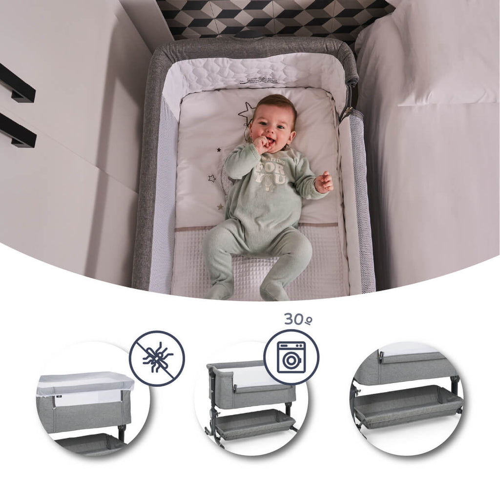 Minicuna colecho Comfy Gris - Innovaciones MS
