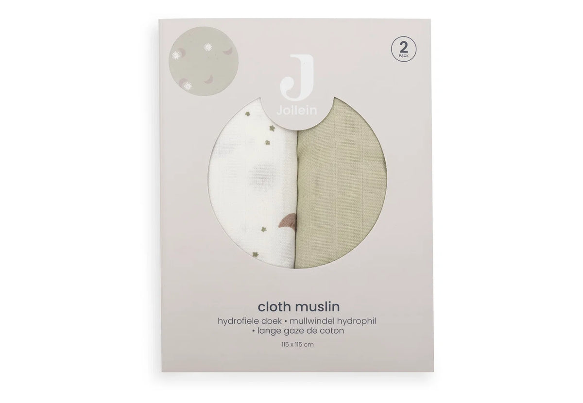 Pack 2 muselinas 115x115cm Over the Moon - Jollein