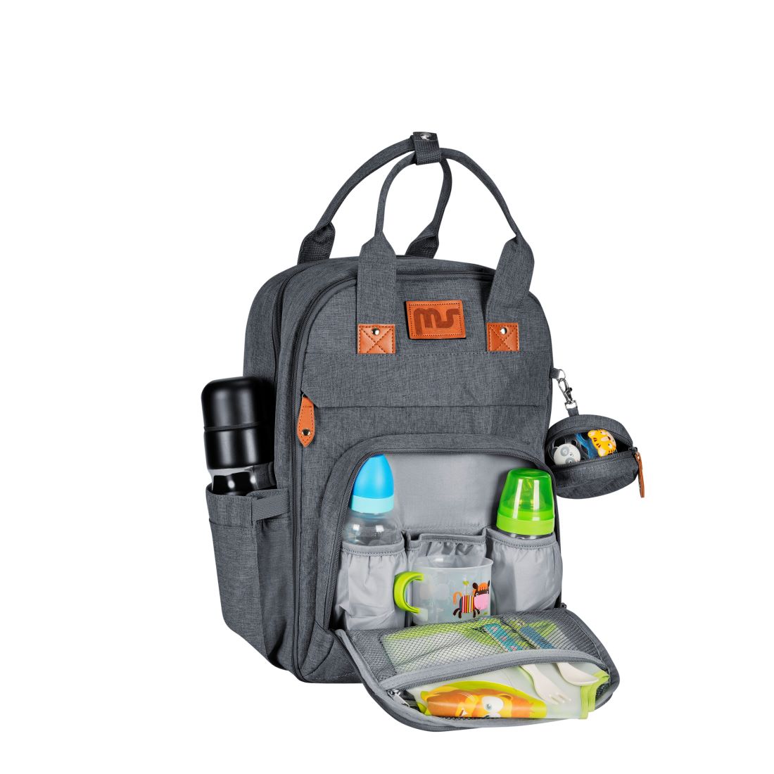 Mochila pañalera Storage gris oscuro - MS