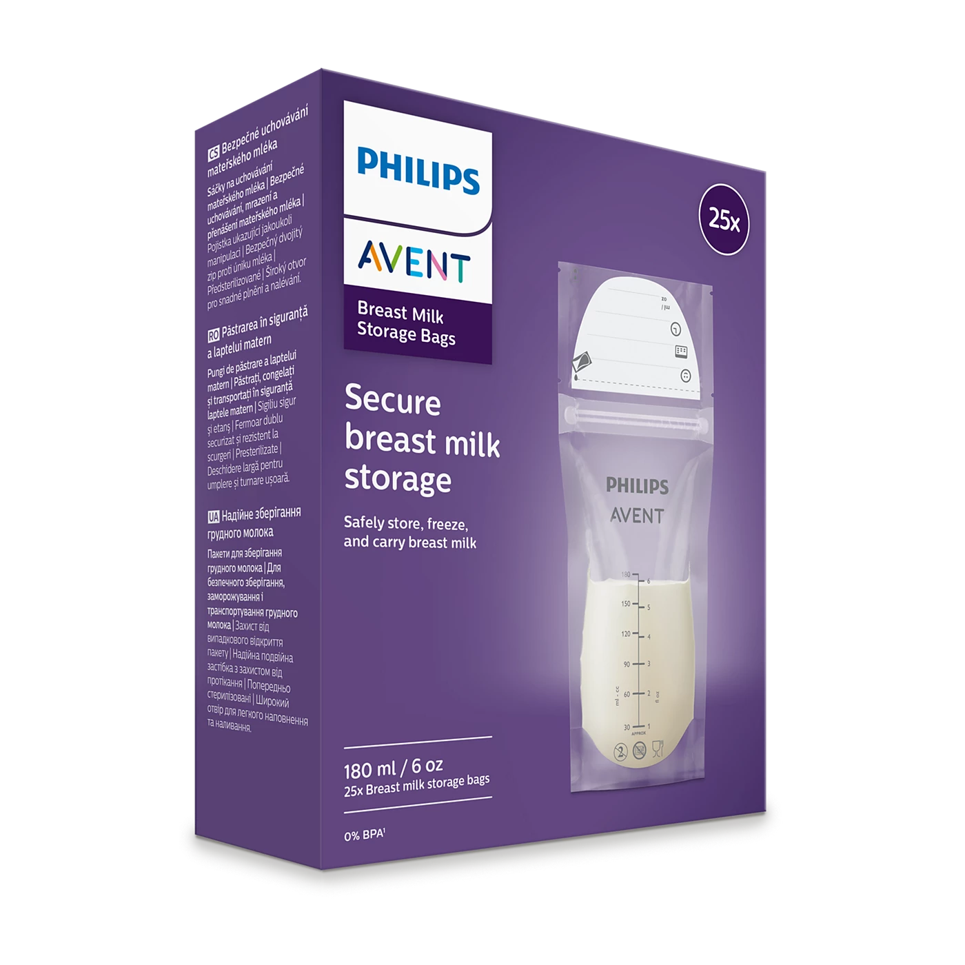 Bolsas preesterilizadas para leche materna - Philips Avent